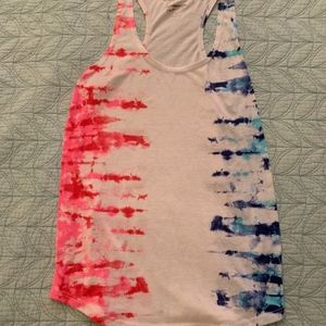 Pink and Blue Tie Dye Tank Top